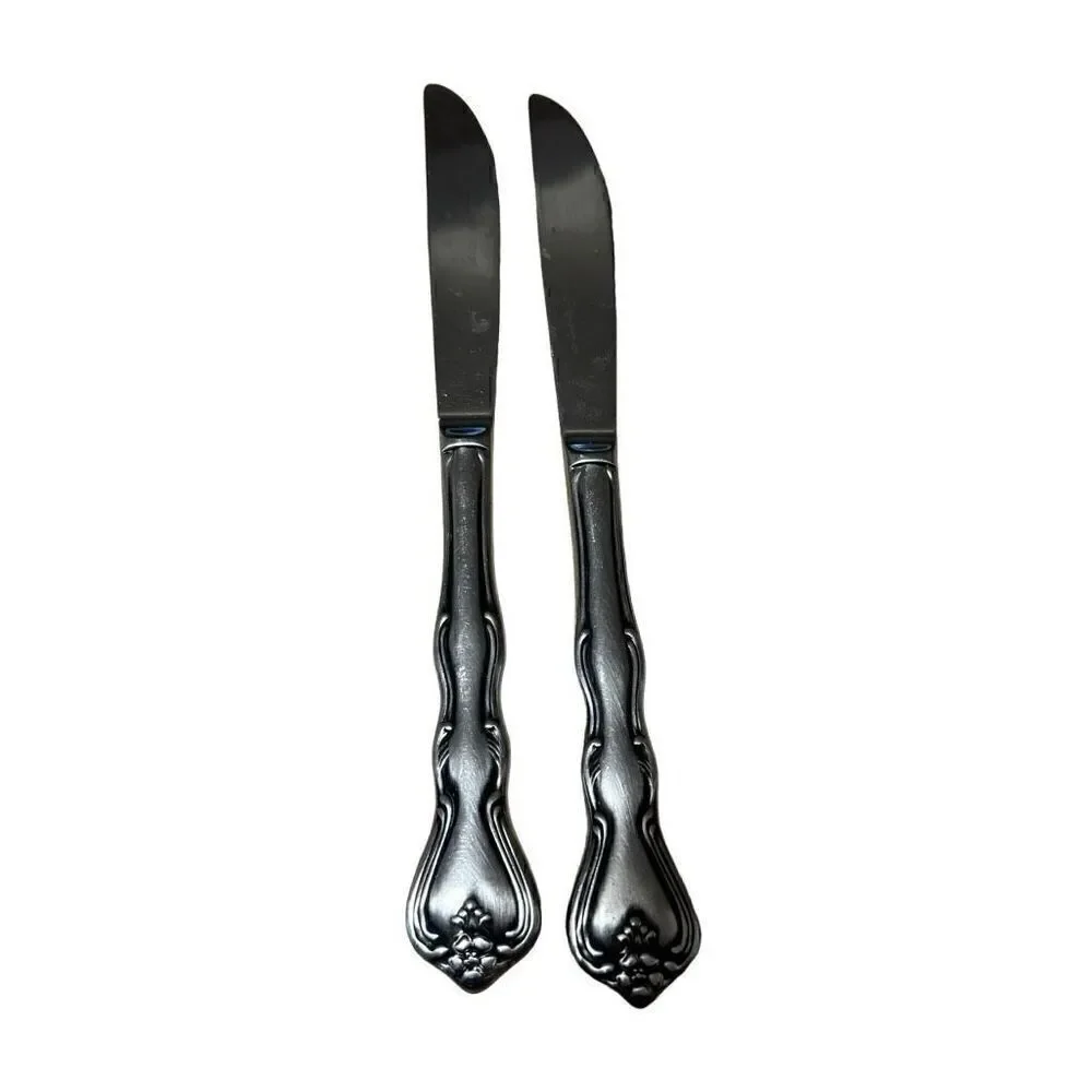 Noritake 18-8 Stainless Japan NTK Sylvia Flatware Silverware Dinner Knife (2)